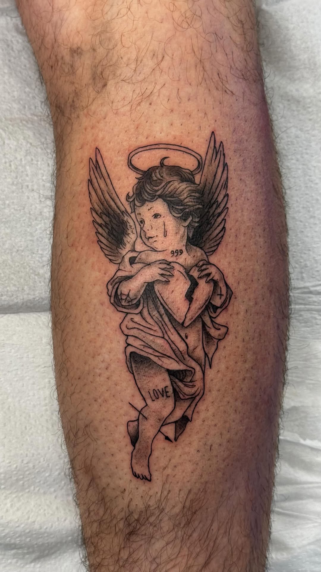 Cherub tattoo by Von Bad Kid Ink